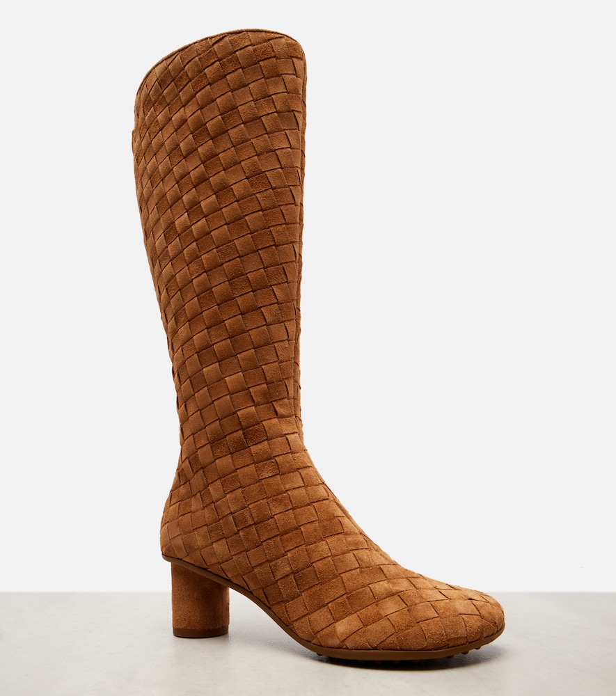  Bottega Veneta Bottega Veneta Atomic Intrecciato Suede Knee-high Boots 