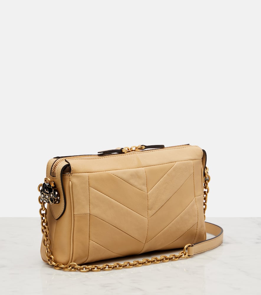Valentino Panthea Small Leather Crossbody Bag In Sand