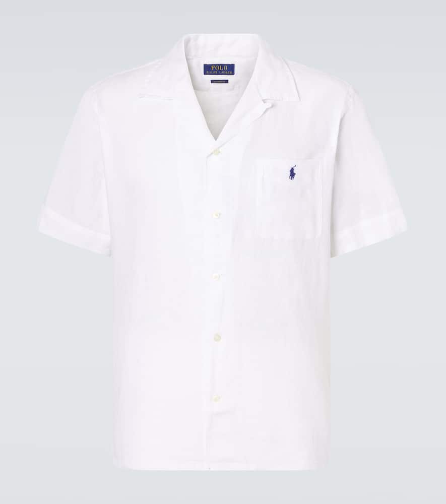 Polo Ralph Lauren Embroidered Linen Shirt In White