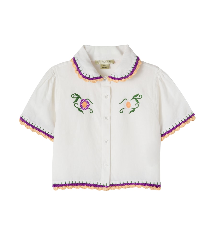 Stella Mccartney Kids White Embroidered Linen And Cotton Shirt Y Size 4 - Mytheresa