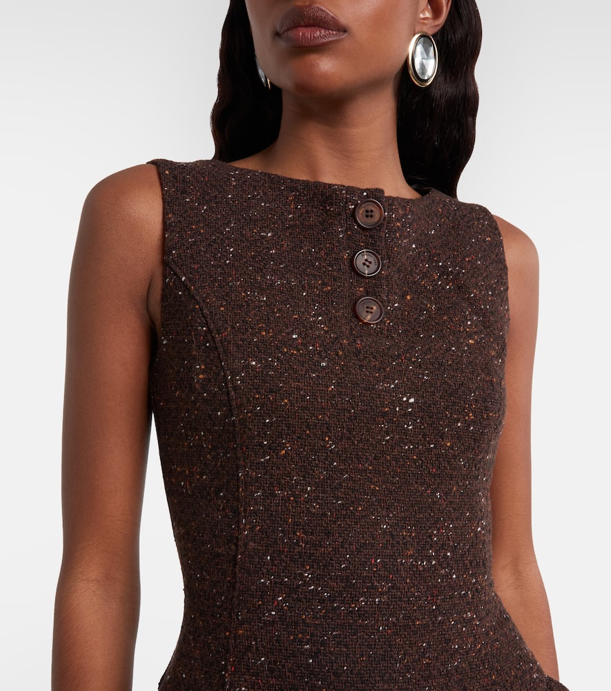 Shushu-tong Knitted Wool-blend Minidress In Brown