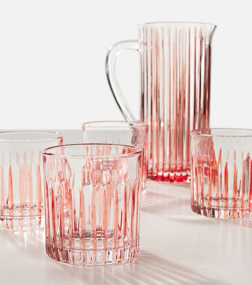  Les-ottomans Les-ottomans Set Of 4 Striped Crystal Tumblers 