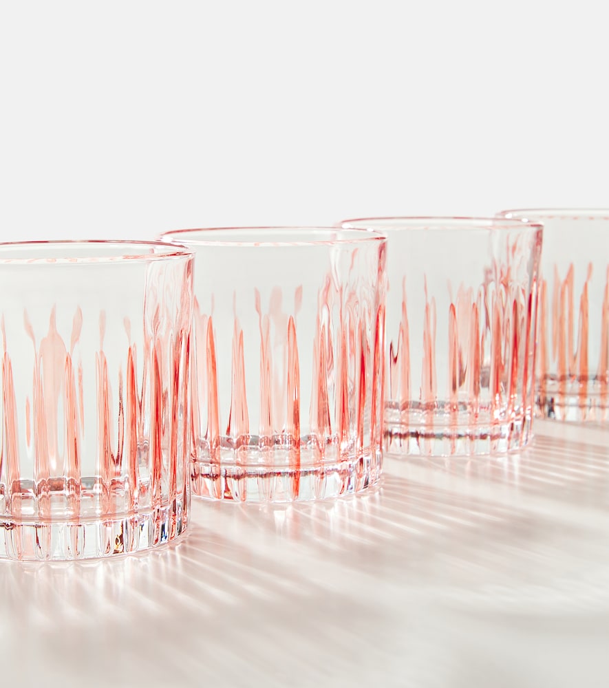  Les-ottomans Les-ottomans Set Of 4 Striped Crystal Tumblers 