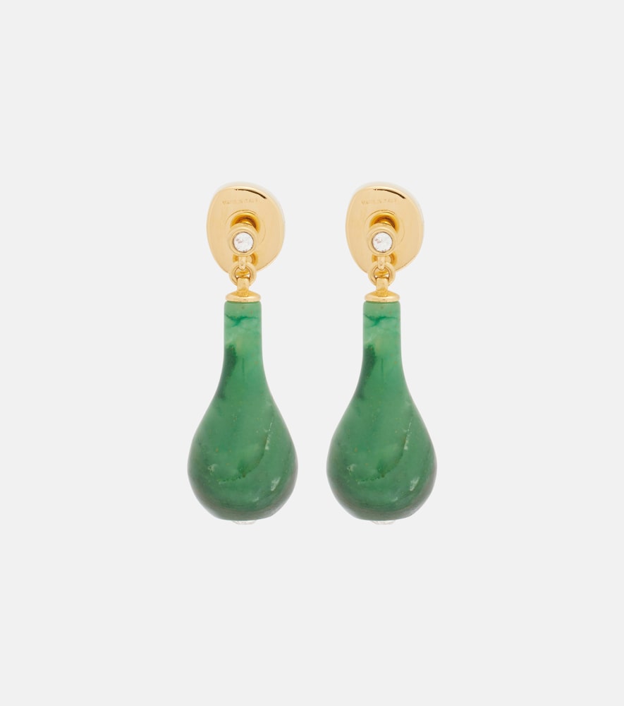 Orecchini pendenti Jade bagnati in oro 24kt