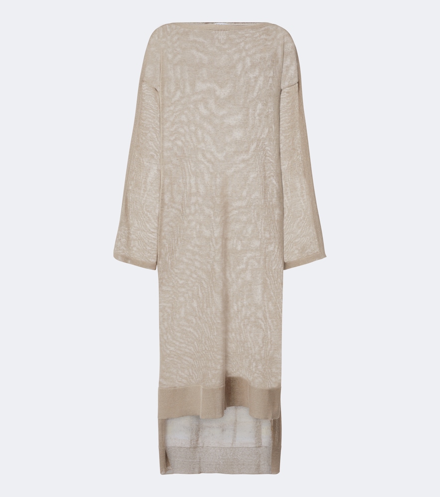 Alaia Women's Beige Semi-Sheer Linen And Silk Kaftan UK Size 14 - Mytheresa