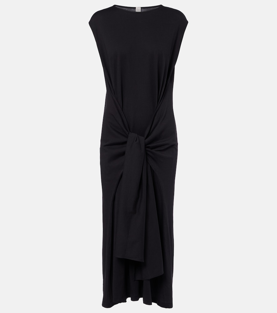 Toteme Gathered cotton jersey midi dress