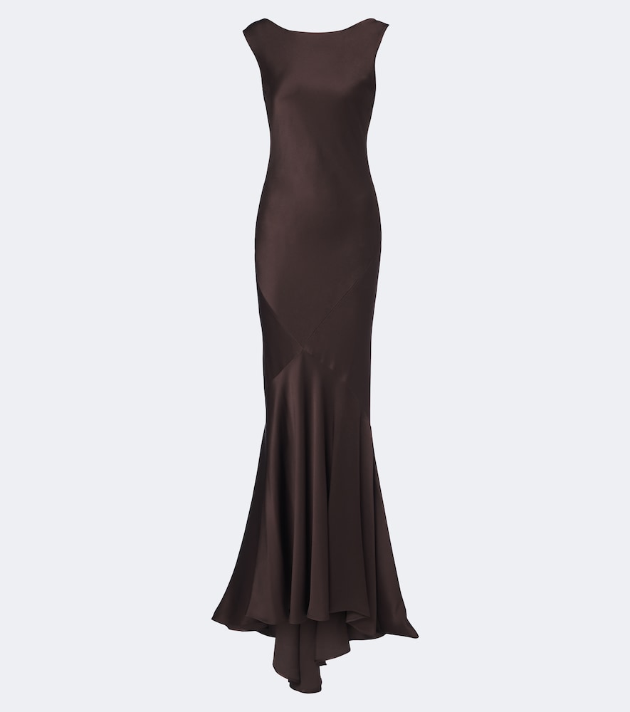 Max Mara Donna Abito Lungo In Satin Marrone It Taglia 48- Mytheresa