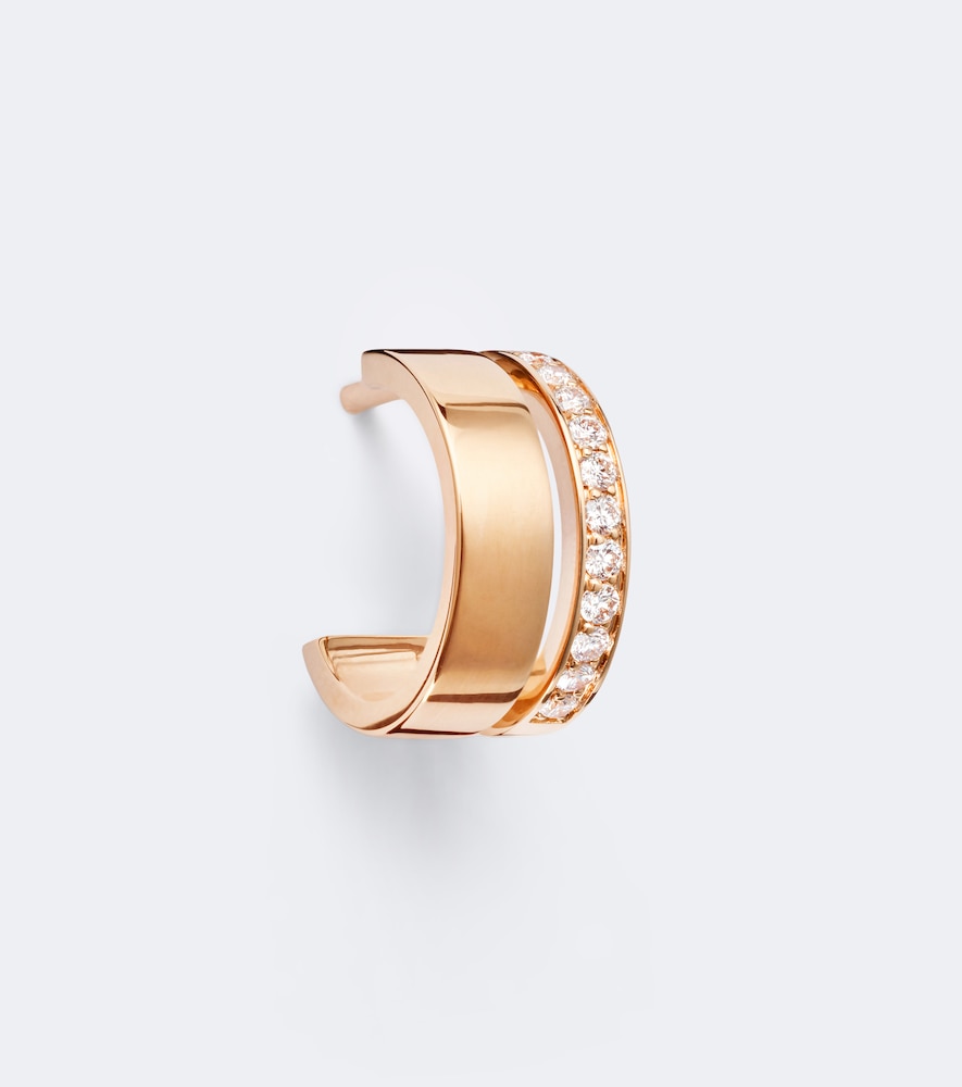 Repossi Berbere 18kt Rose Gold Single Hoop Earring With Diamonds