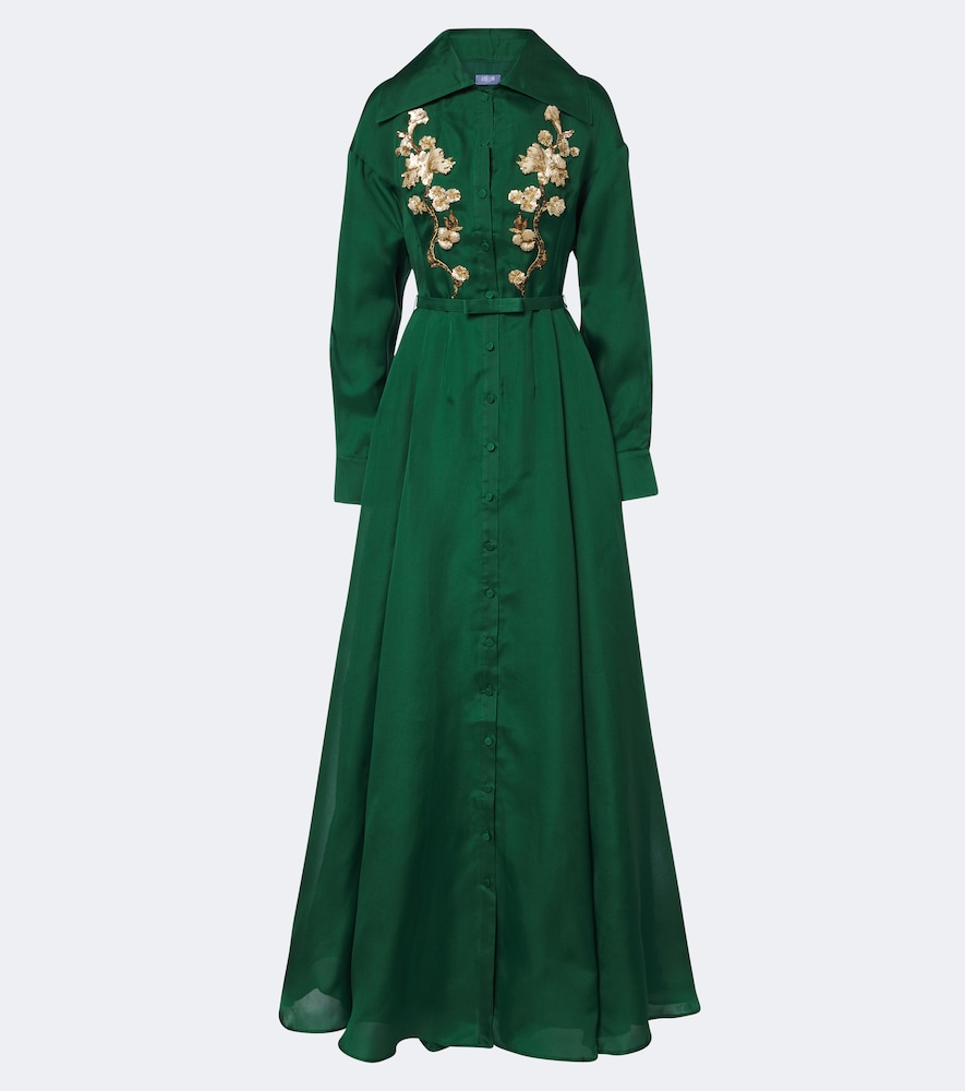 Verzierte Robe Josephine aus Seide