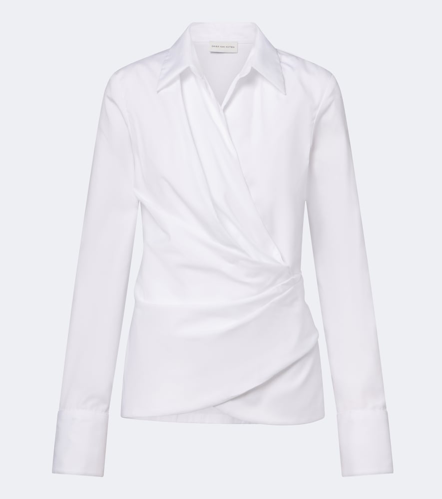 Cotton Poplin Wrap Shirt