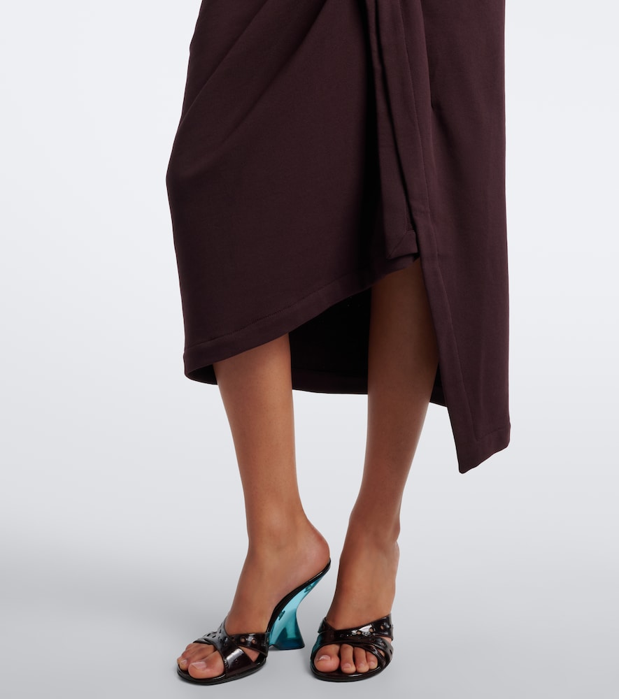 Ruffled Cotton Jersey Midi