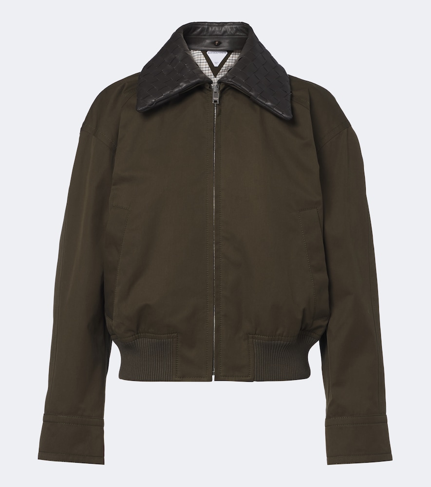 Bottega Veneta Veste blouson en coton et cuir Intrecciato 2700 €