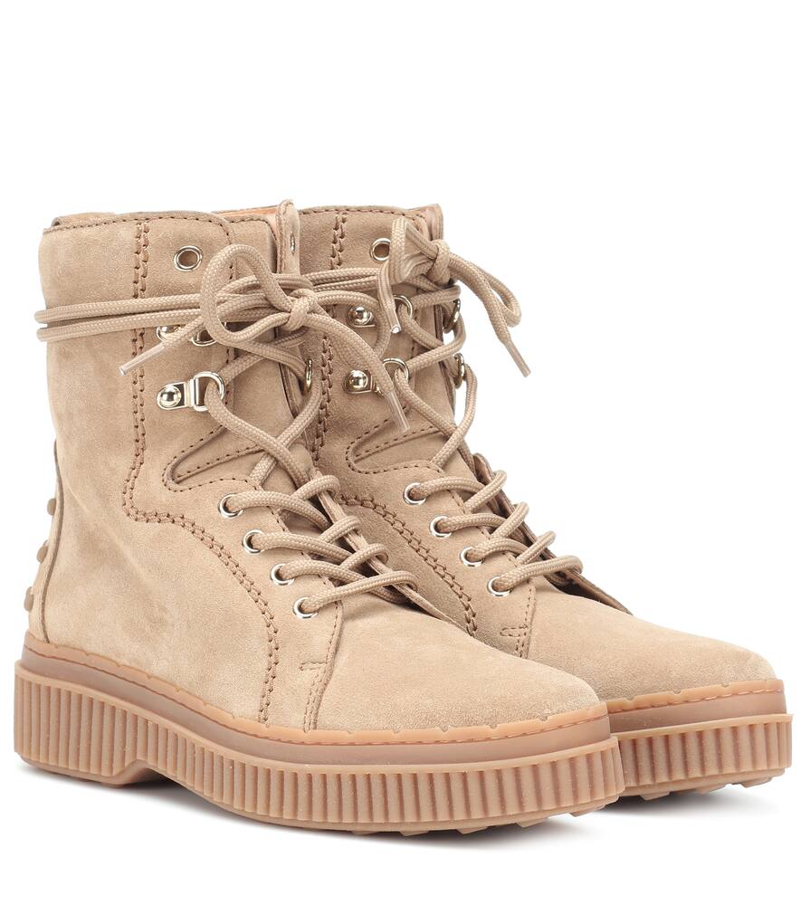 beige lace up ankle boots