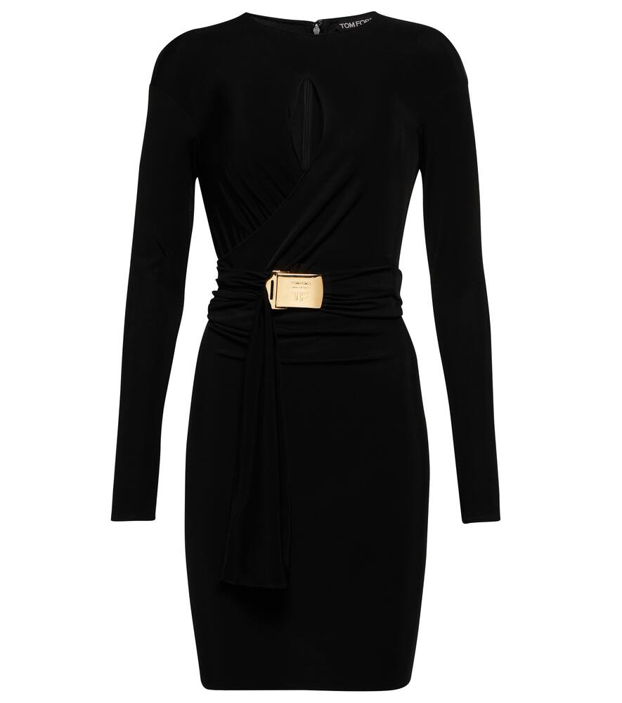 Tom Ford Belted keyhole jersey minidress