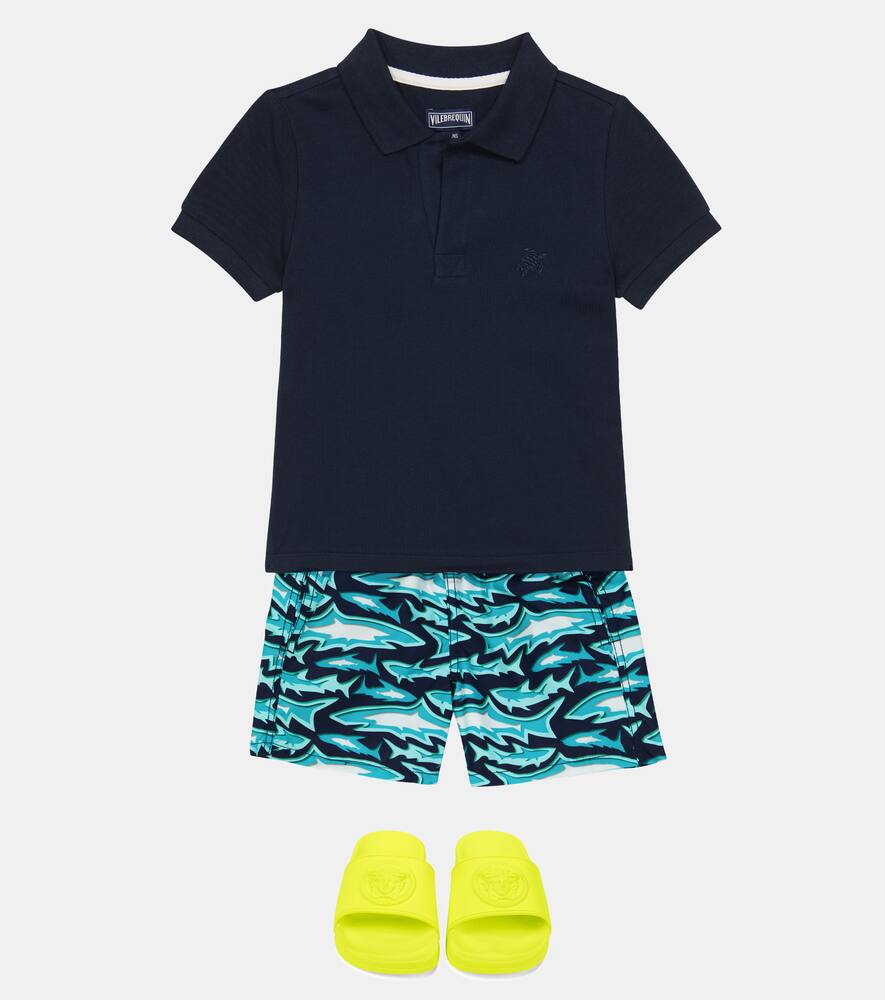 Shop Vilebrequin Jim Printed Swim Trunks In Bleu Marine