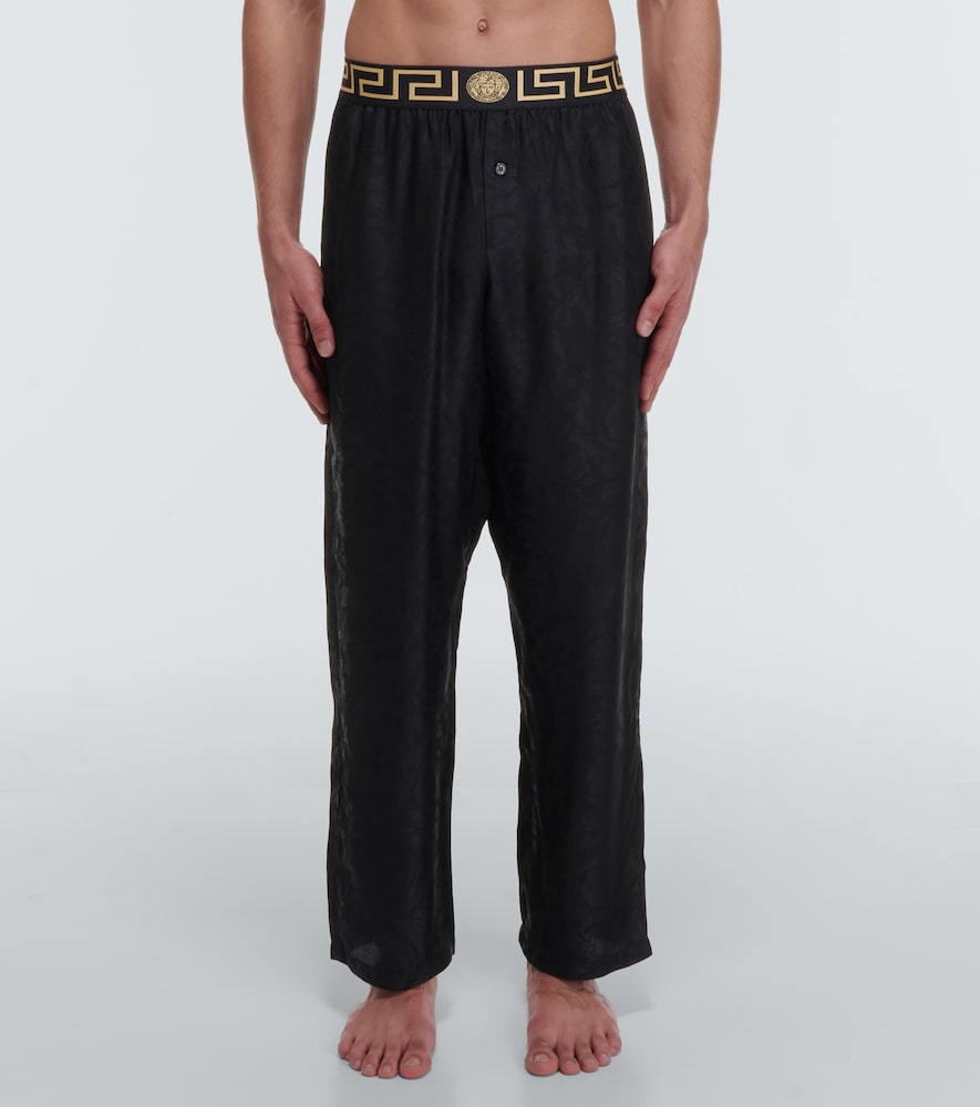  Versace Versace Barocco Silk Twill Pajama Bottoms 