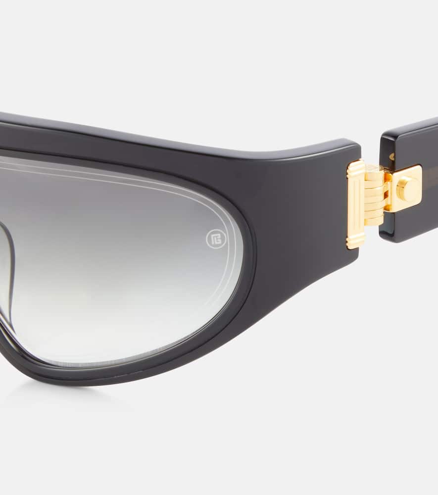 Balmain B-escape Oval Sunglasses In Blk - Gld