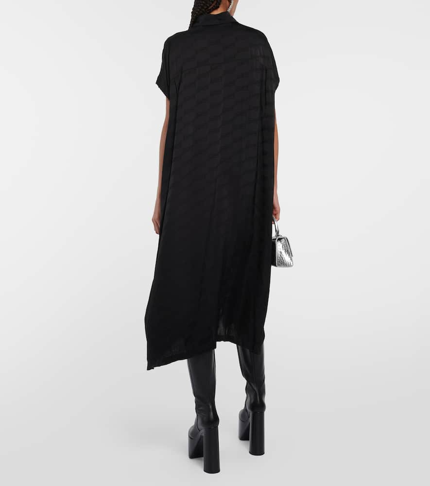 Shop Balenciaga Bb Midi Shirt Dress In Black