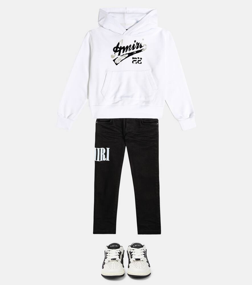 Shop Amiri Printed Cotton Hoodie In White