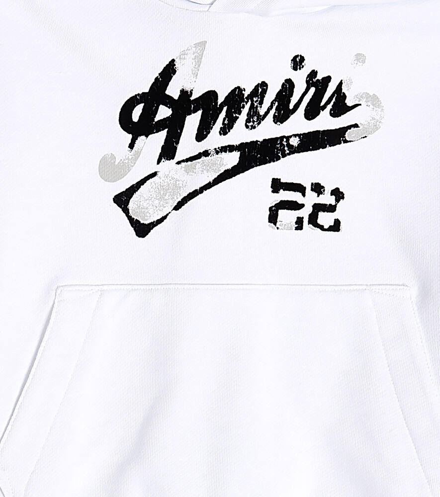 Amiri Printed Cotton Hoodie In White