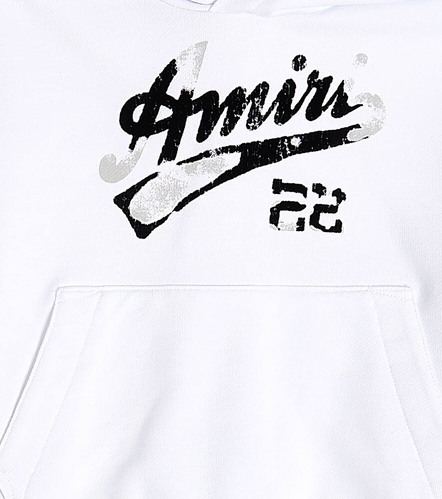 Shop Amiri Printed Cotton Hoodie In White