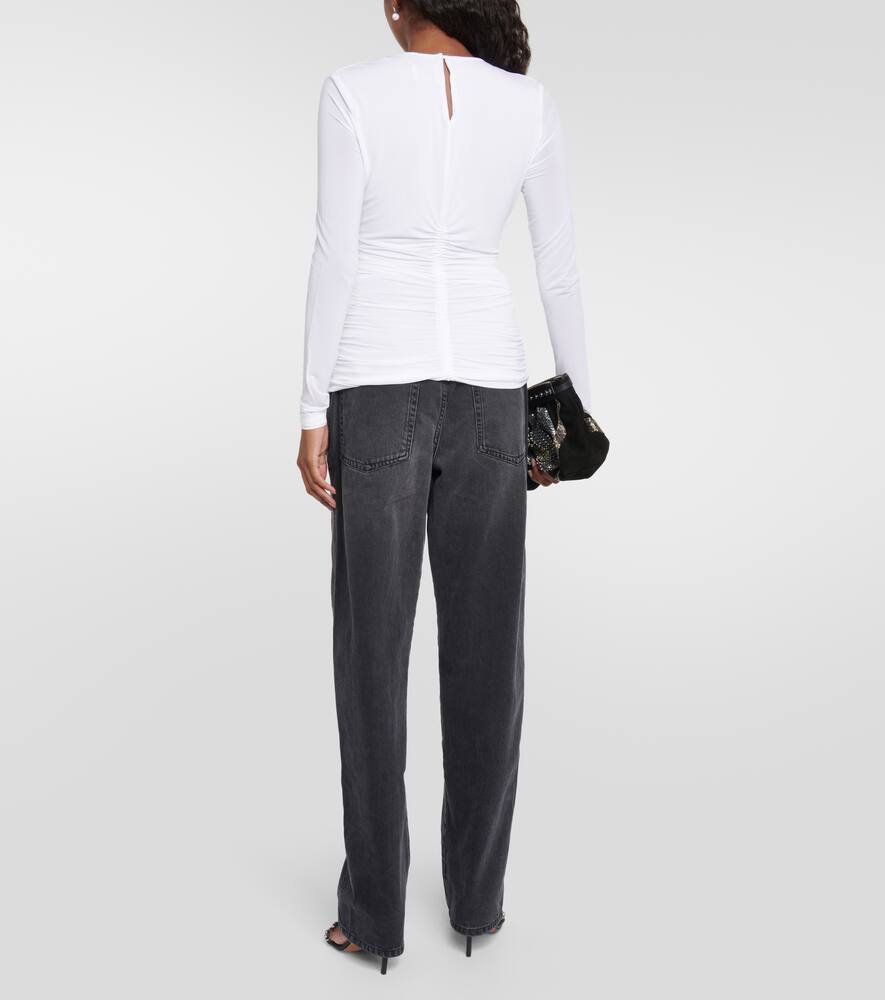 Isabel Marant Levona Cutout Ruched Jersey Top In White