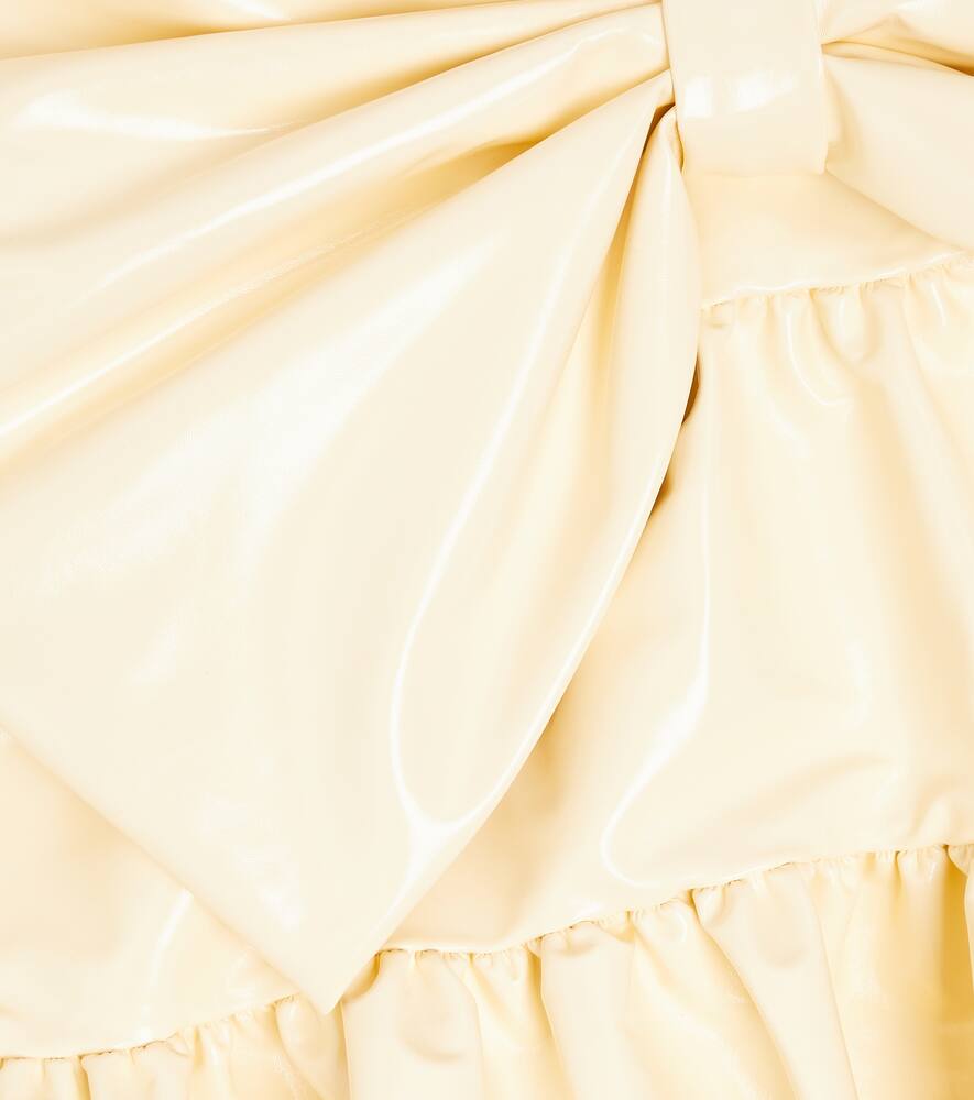 Caroline Bosmans Ruffled Faux Leather Dress In Yellow