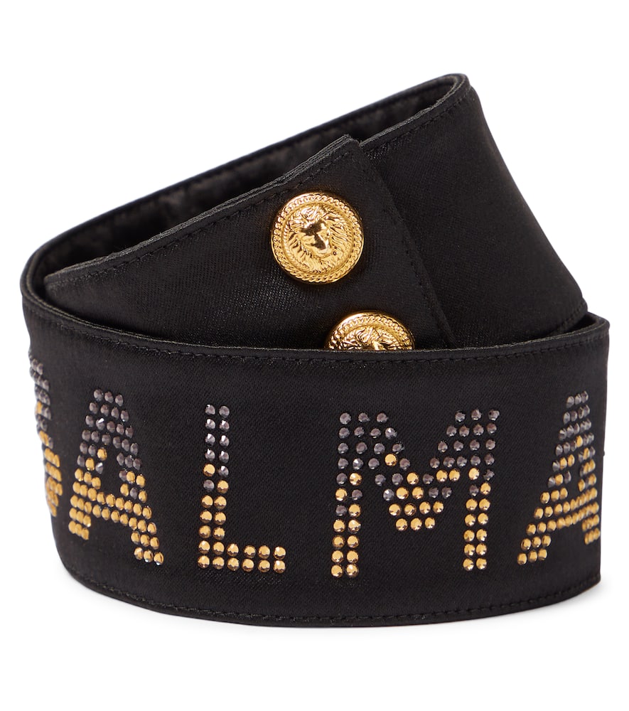 Balmain Kids' Embellished Belt In Black