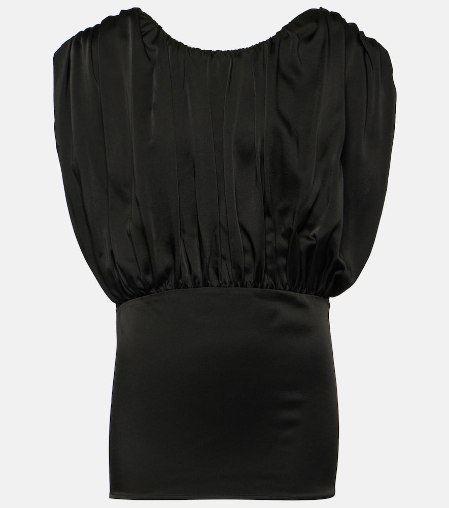 Jil Sander Acetate Blend Top Puffed Sleeves In Black