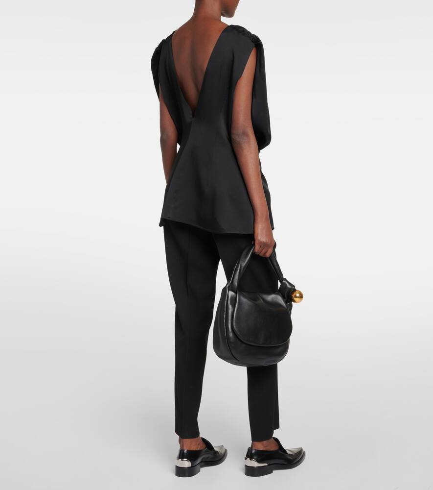 Jil Sander Acetate Blend Top Puffed Sleeves In Black