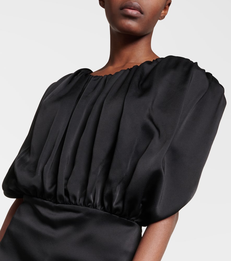 Jil Sander Acetate Blend Top Puffed Sleeves In Black