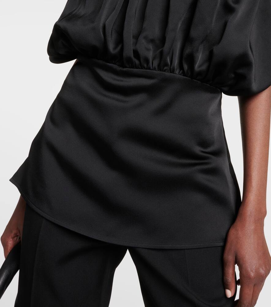 Jil Sander Acetate Blend Top Puffed Sleeves In Black