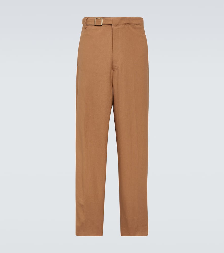 Linen wide-leg pants