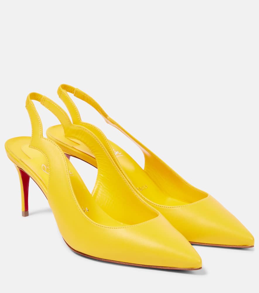 Christian Louboutin Slingback-pumps Hot Chick Sling 70 Aus Leder In Gelb 