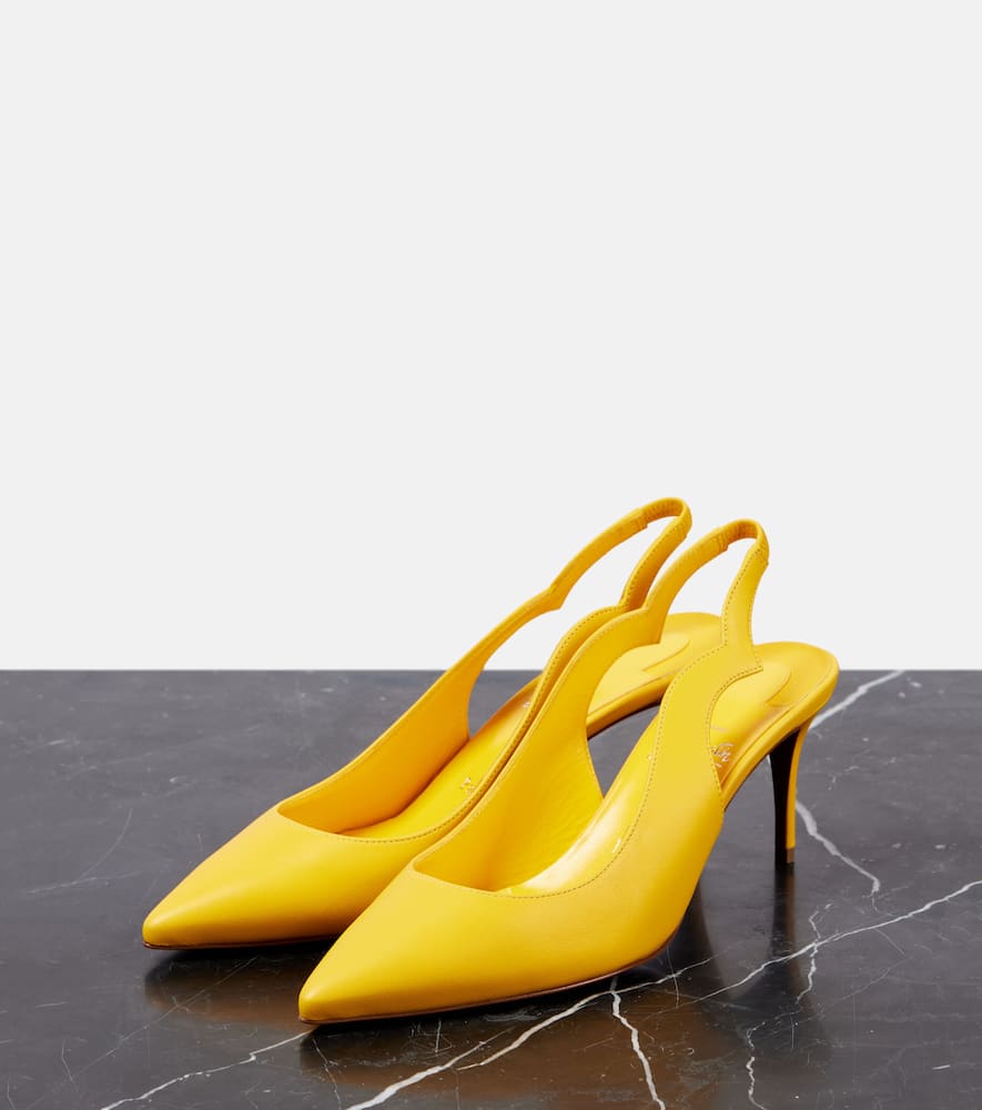 Christian Louboutin Slingback-pumps Hot Chick Sling 70 Aus Leder In Gelb 