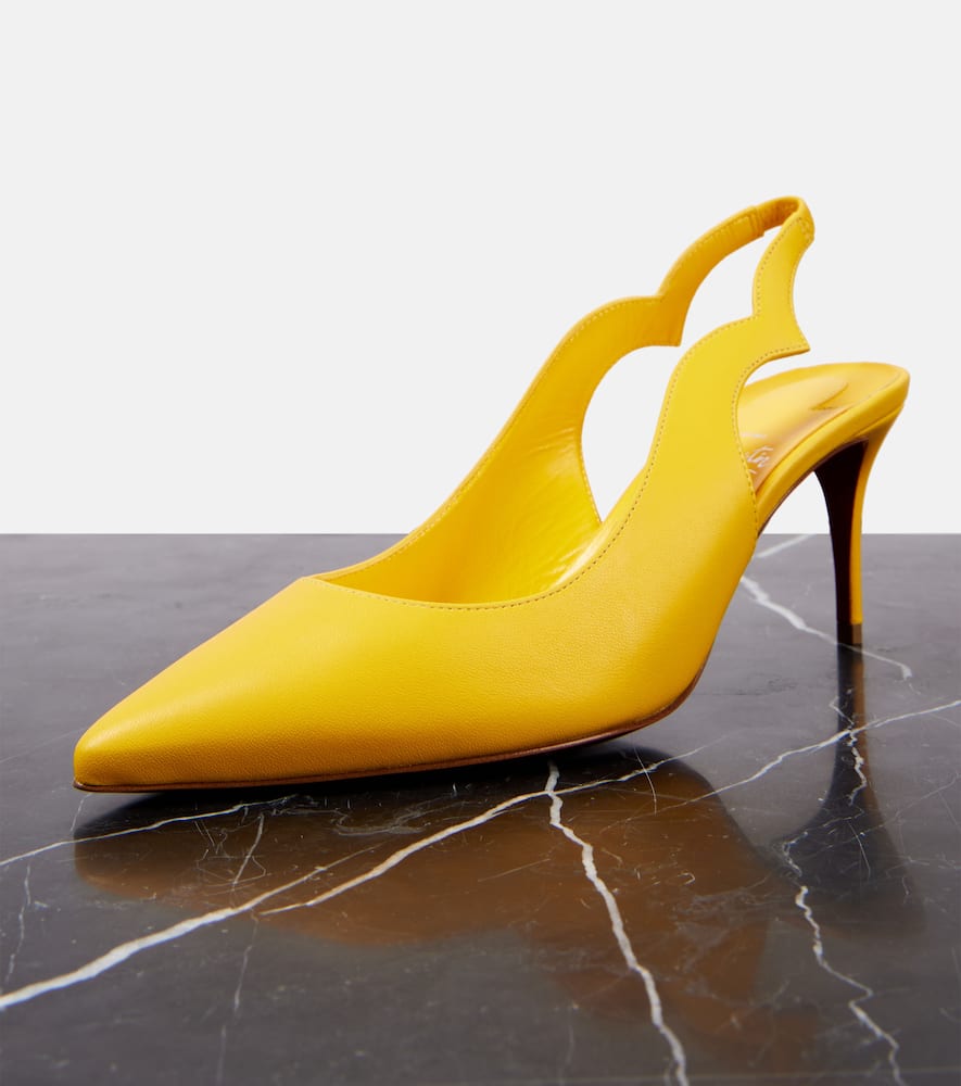 Christian Louboutin Slingback-pumps Hot Chick Sling 70 Aus Leder In Gelb 