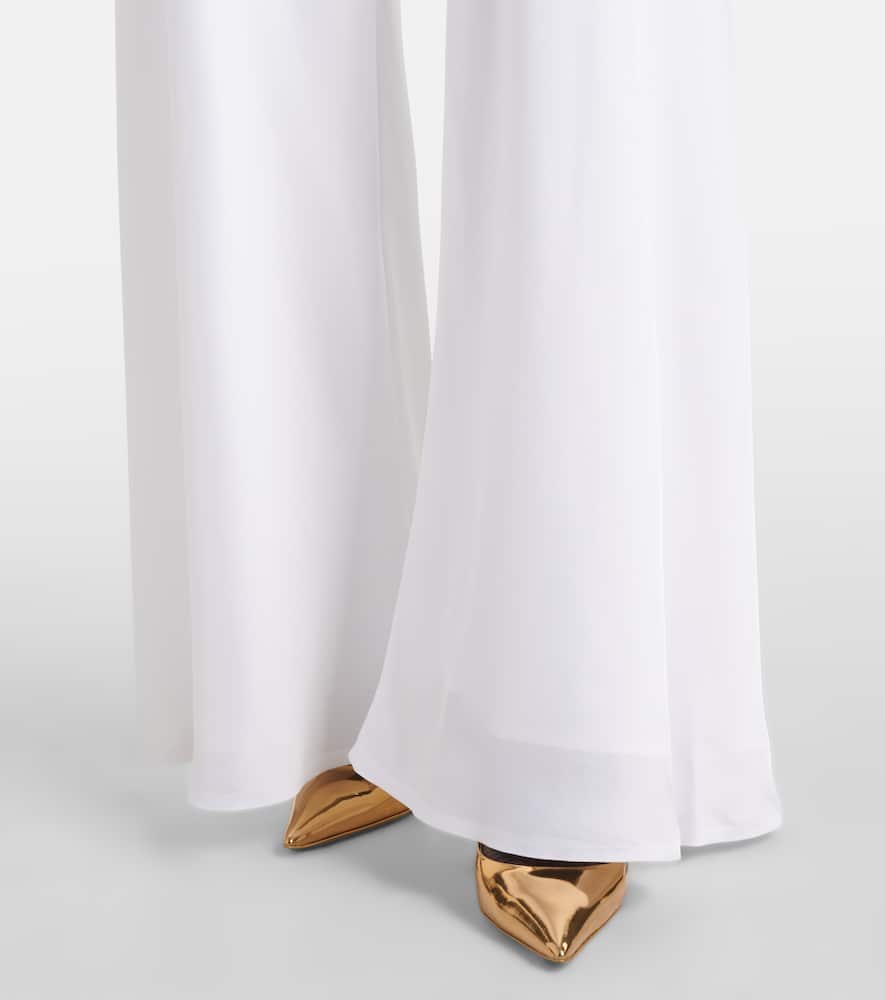 Norma Kamali Gerade High-rise-hose Aus Satin In Weiss