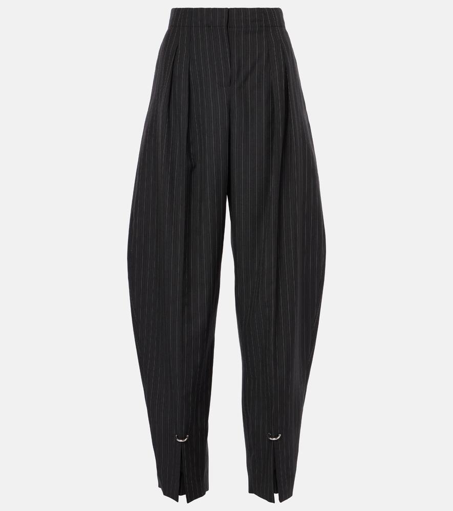 Mugler Pinstripe wool-blend barrel-leg pants