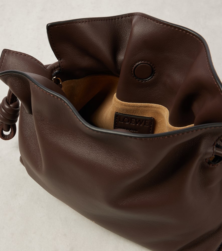 Loewe Flamenco Mini Leather Clutch In Chocolate