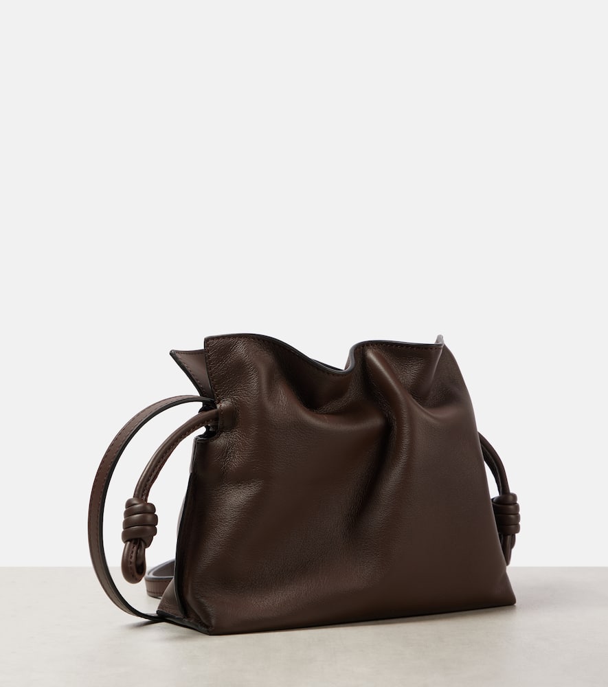 Loewe Flamenco Mini Leather Clutch In Chocolate