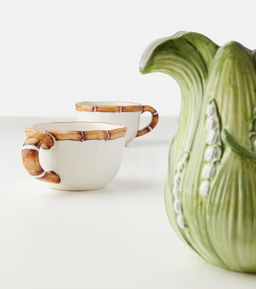  Les-ottomans Les-ottomans Set Bamboo Aus Zwei Cappuccinotassen 