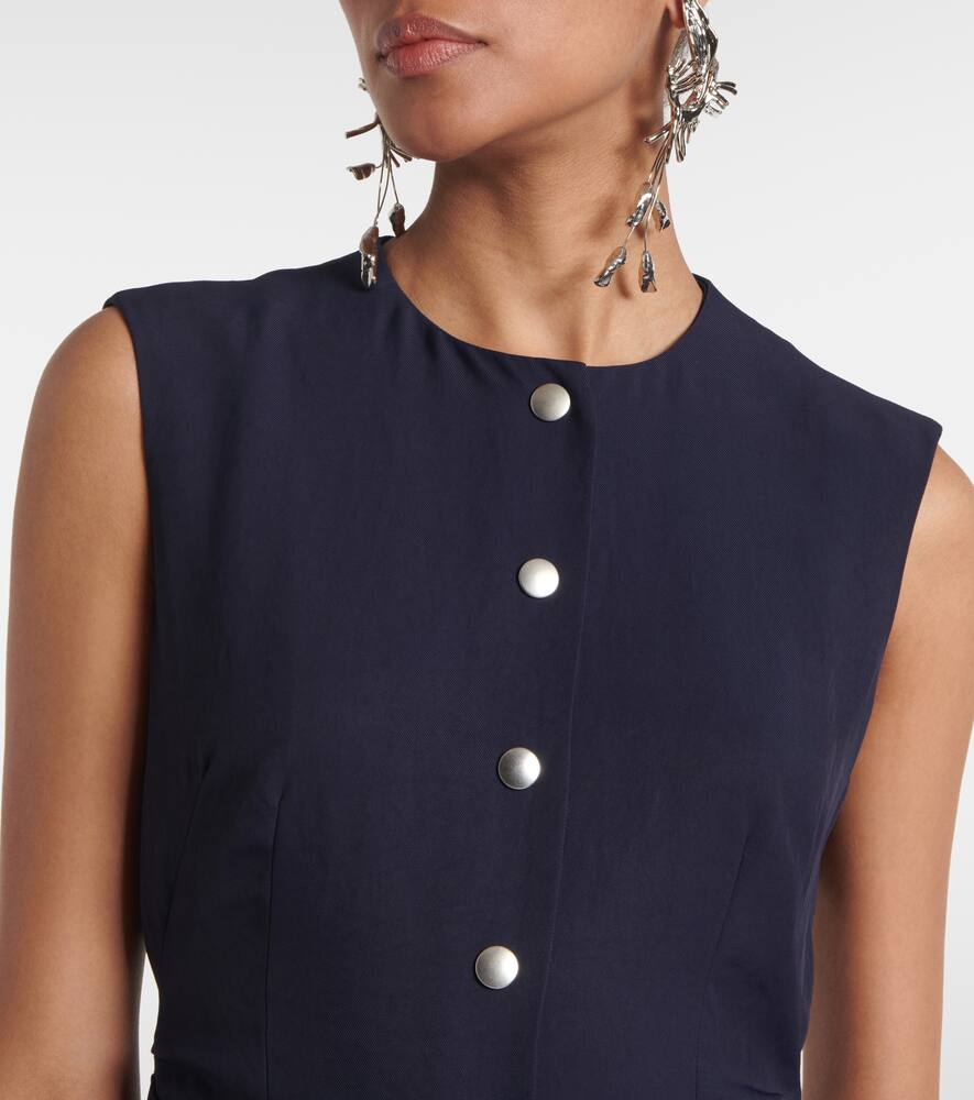Shop Dries Van Noten Gabardine Midi Dress In Blue