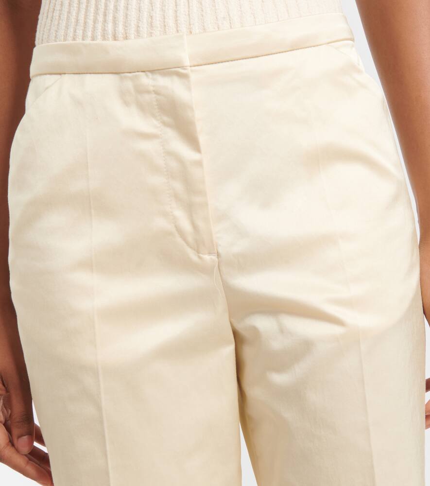 Totême Cotton-blend Straight Pants In Beige