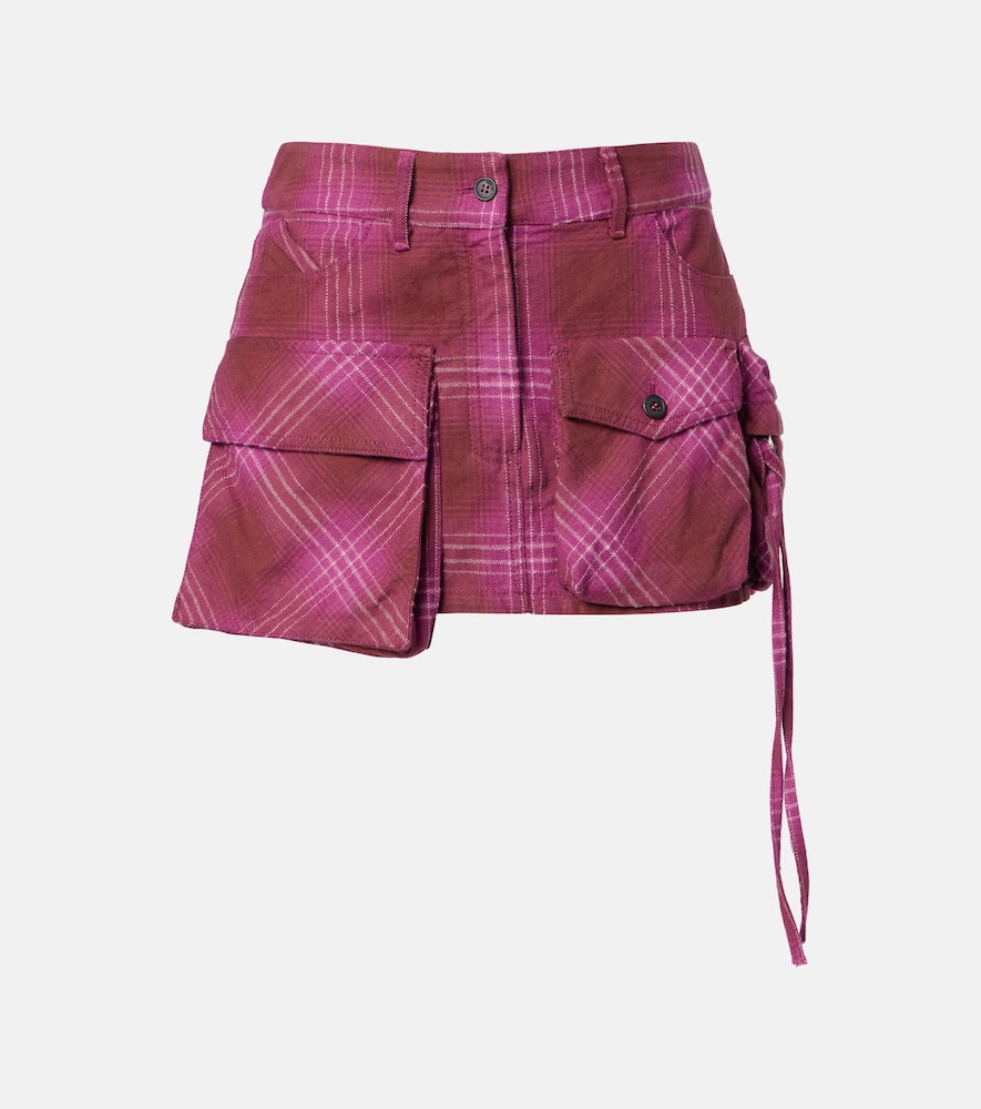 Attico Fay Cotton And Wool-blend Miniskirt In Brown