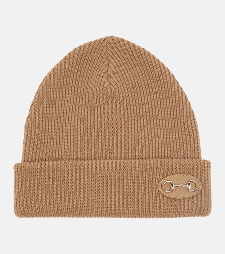 Gucci Horsebit ribbed-knit wool beanie