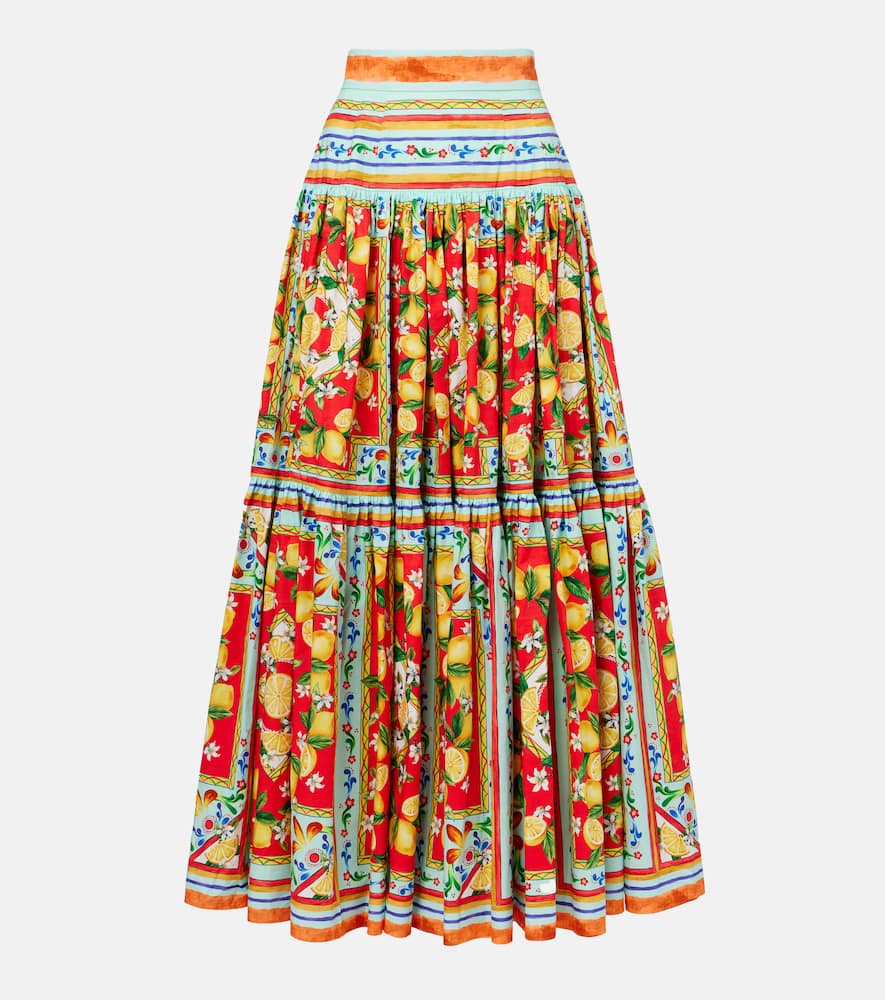 Taormina printed cotton maxi skirt