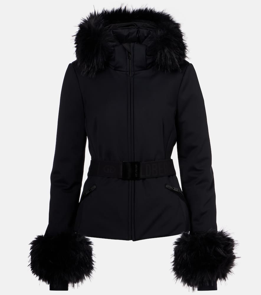 Goldbergh Giselle Faux Fur-trimmed Ski Jacket In Black