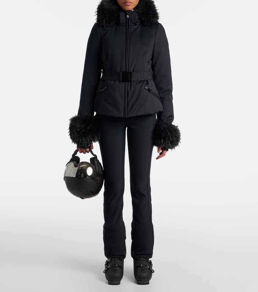 Goldbergh Giselle Faux Fur-trimmed Ski Jacket In Black