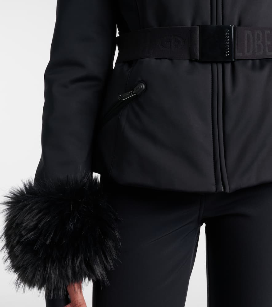 Goldbergh Giselle Faux Fur-trimmed Ski Jacket In Black