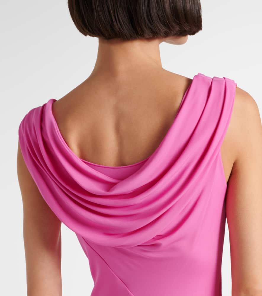 Versace Safety-pin Draped Crepe Jersey Slit Gown